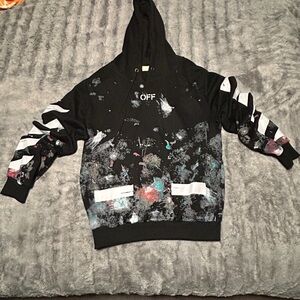 Men Black and white Galaxy off-white hoodie